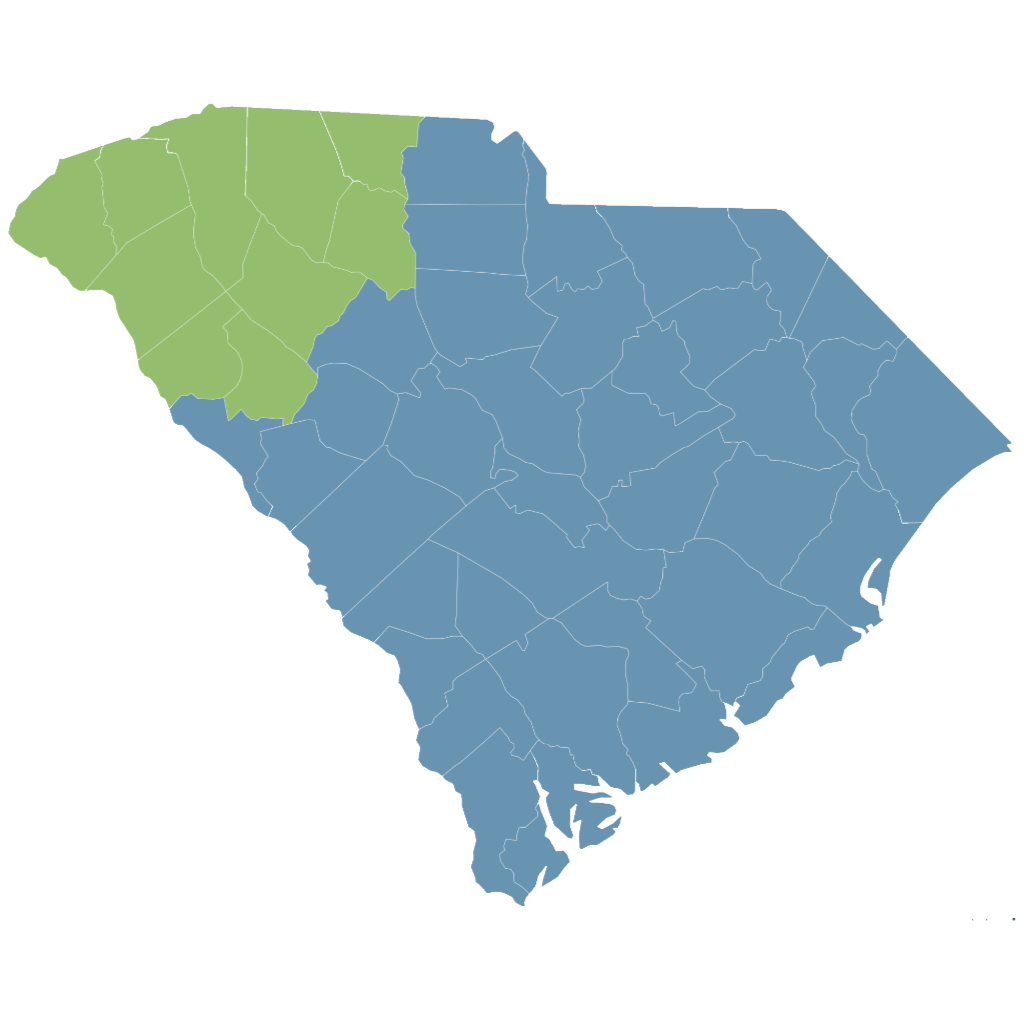 Upstate South Carolina service area map